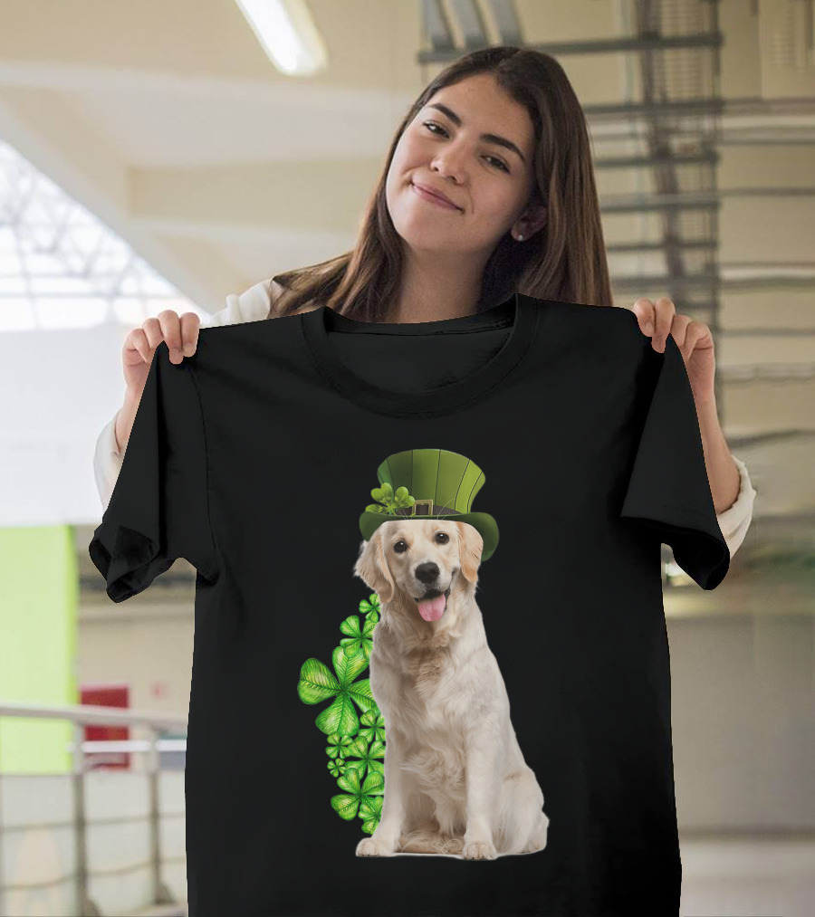 Golden Retrievers Shamrock St. Patrick's Day Dog Lovers T-Shirt