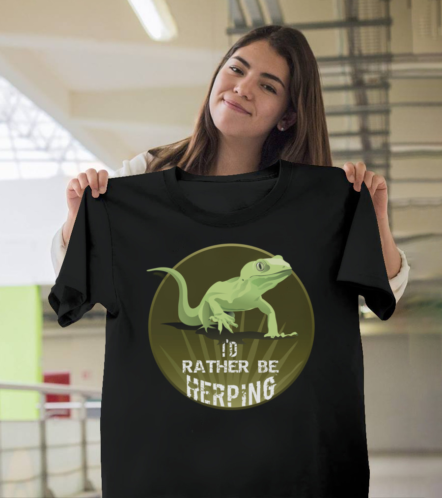 Herpetology I'd Rather Be Herping With Gecko Image T-Shirt