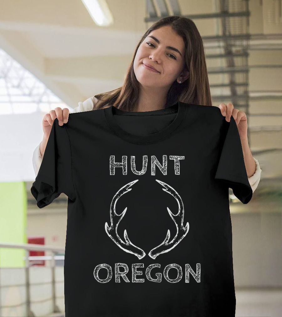 Hunt Oregon Deer Hunting Gear Antler T-Shirt