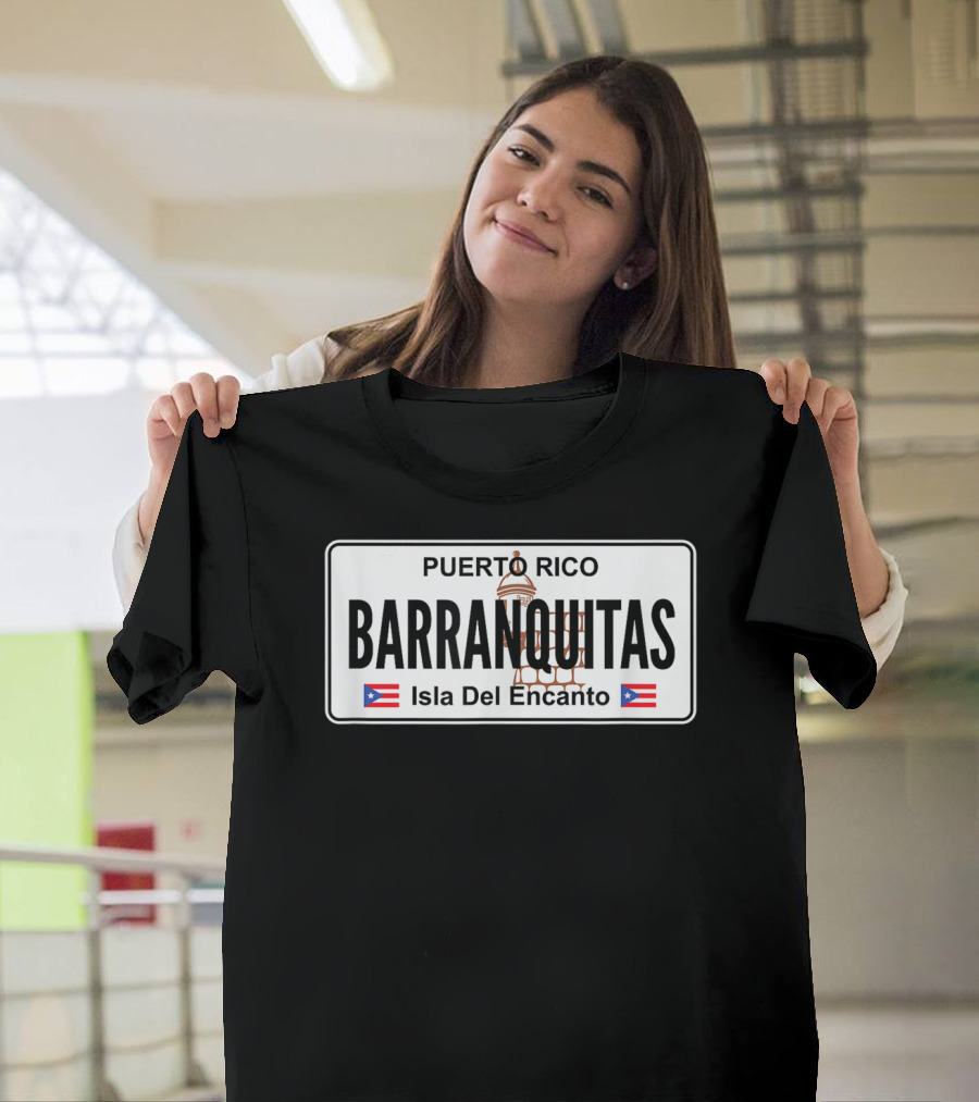 Puerto Rico Barranquitas Isla Del Encanto License Plate T-Shirt