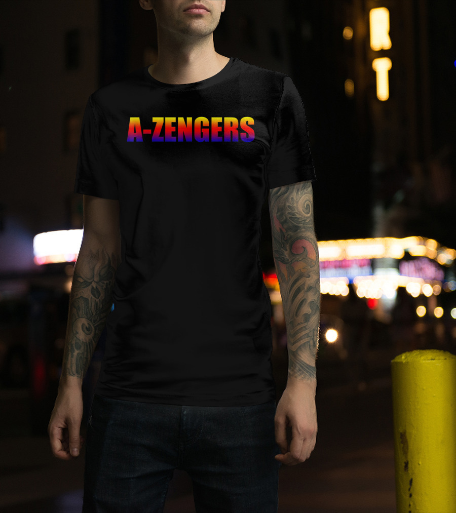 A-Zengers Marvel Parody Avengers Text T-Shirt