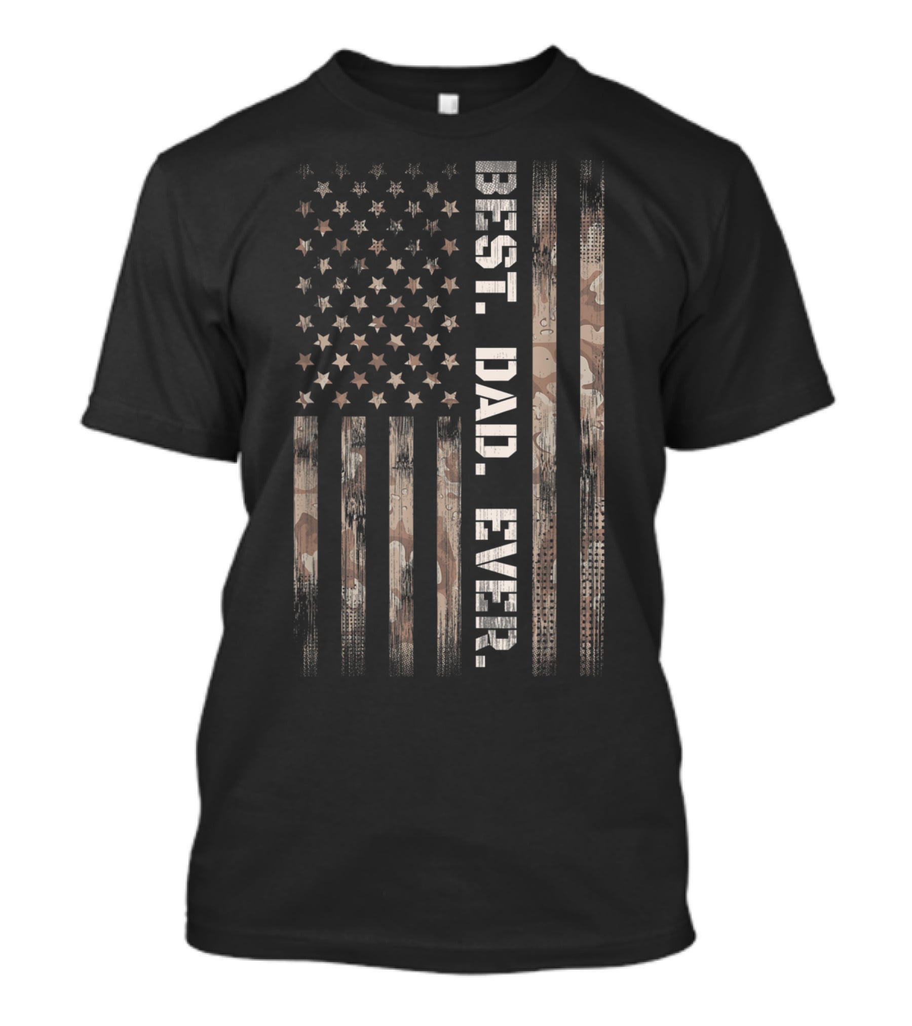 Best Dad Ever American Flag Camo Vintage Fathers T-Shirt