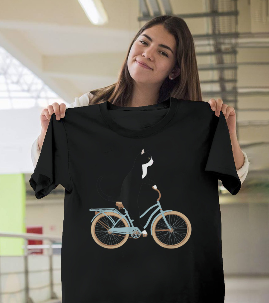 Cat Rides Bicycle T-Shirt