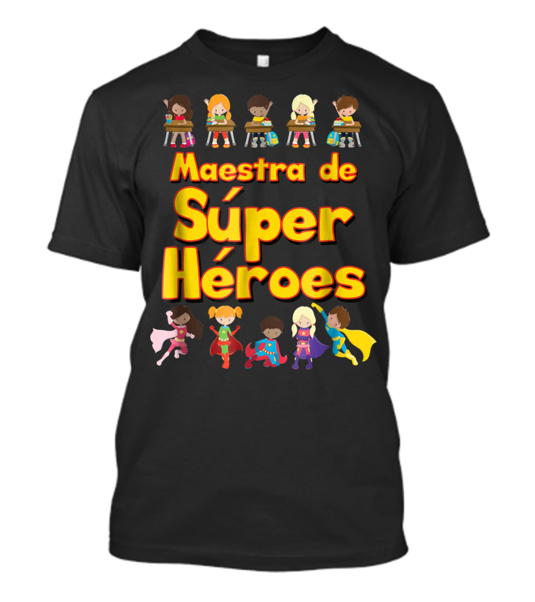 Maestra De Súper Héroes Comic Book Super Hero Student Spanish Teacher T-Shirt