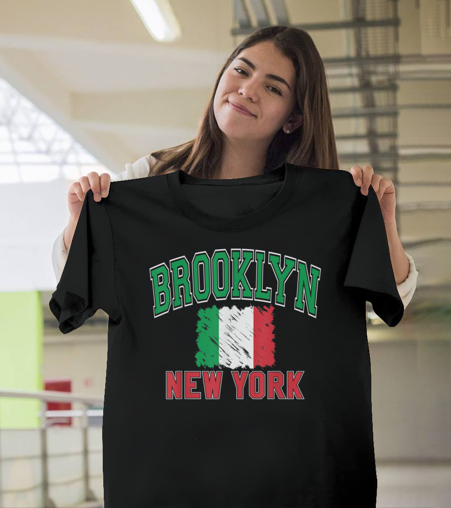 BROOKLYN NEW YORK ITALIAN FLAG VARSITY T-Shirt