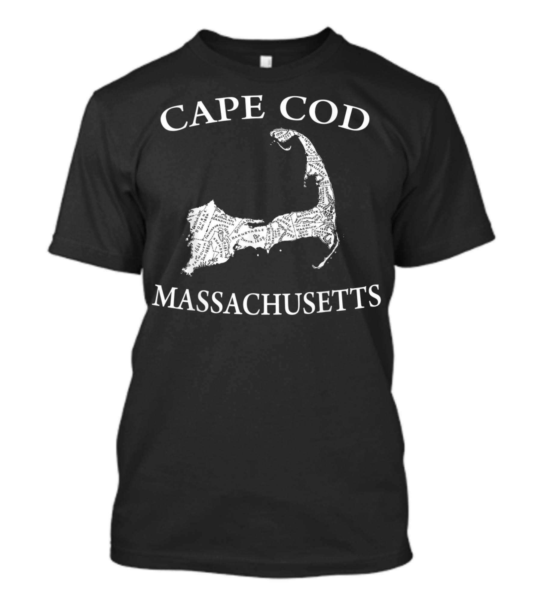 Cape Cod Massachusetts Map T-Shirt