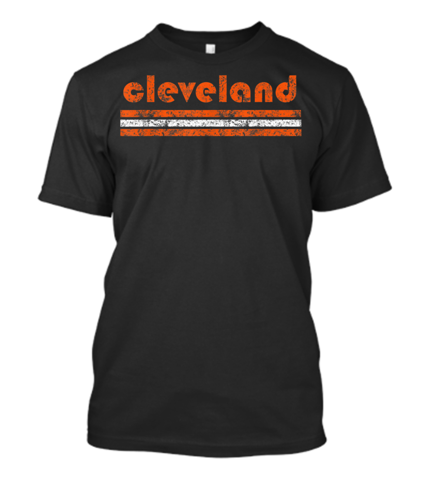 Cleveland Ohio Three Stripe Vintage Orange T-Shirt