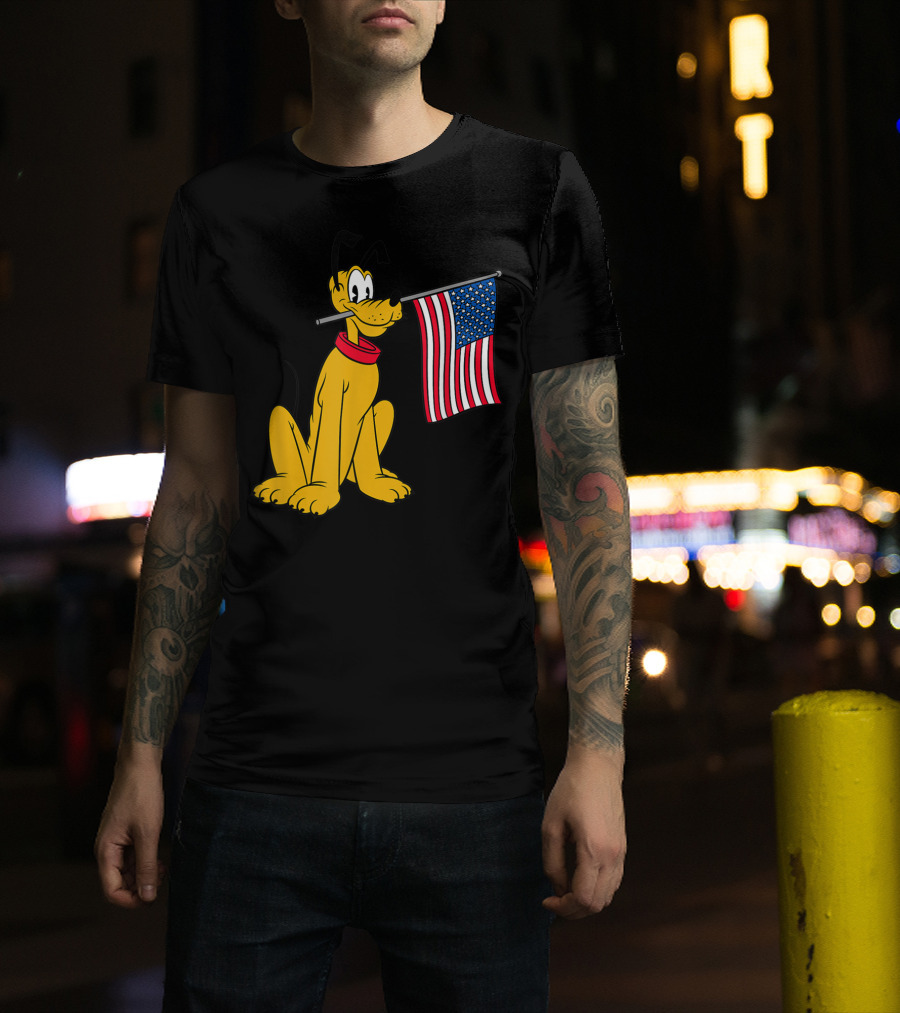 Disney Pluto American Flag T-Shirt