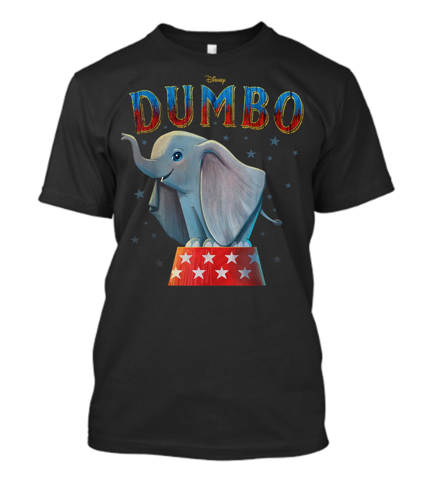 Disney Dumbo Circus Elephant On Star-Patterned Pedestal T-Shirt