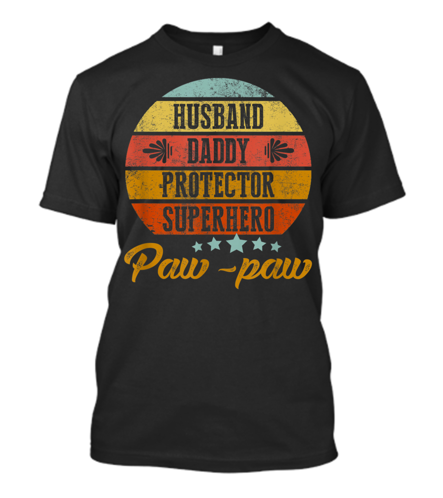 Husband Daddy Protector Superhero Paw-Paw T-Shirt