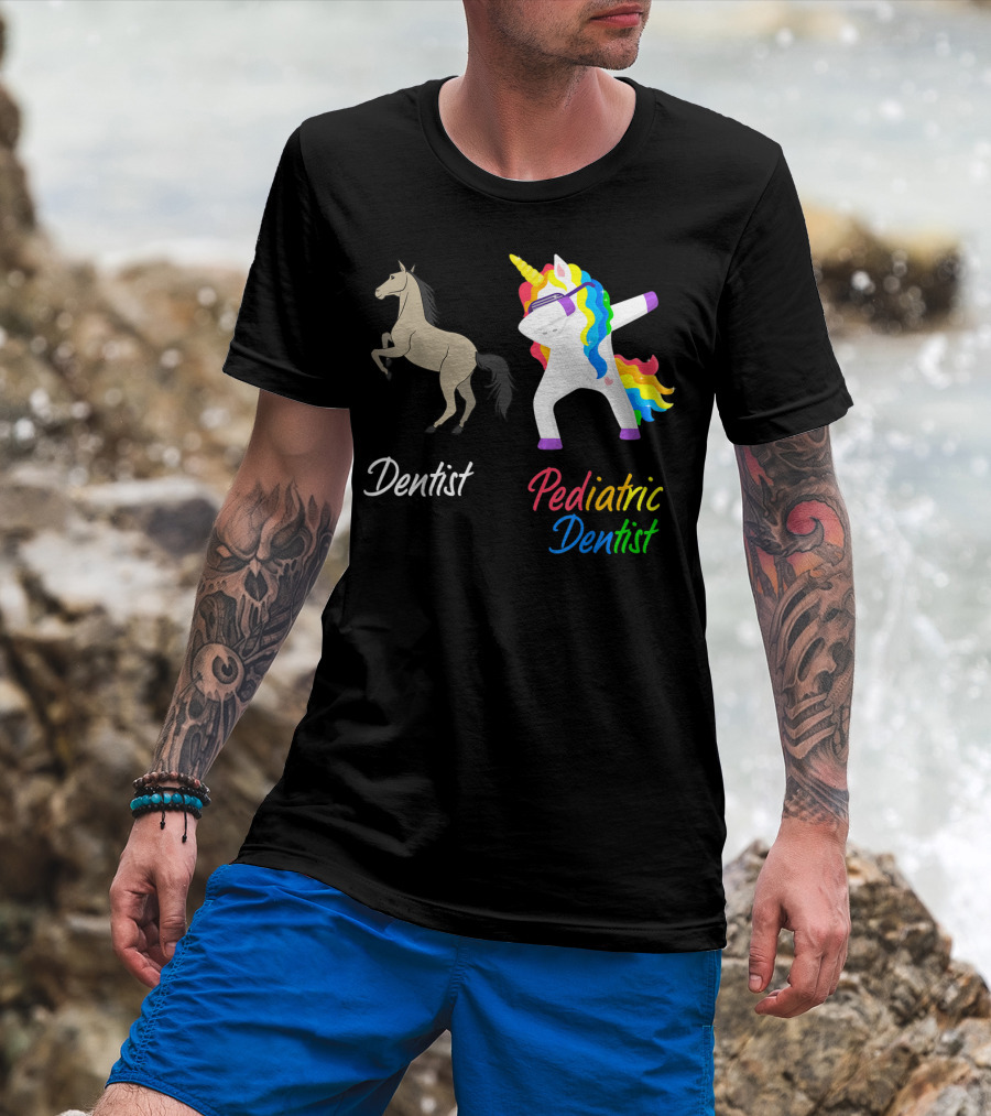 Dentist Pediatric Dentist Dabbing Unicorn T-Shirt