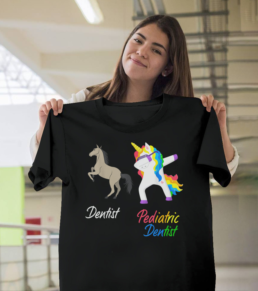Dentist Pediatric Dentist Dabbing Unicorn T-Shirt