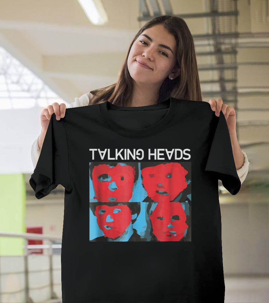 Talking Heads Psycho Killer Red Blue Mask Faces T-Shirt