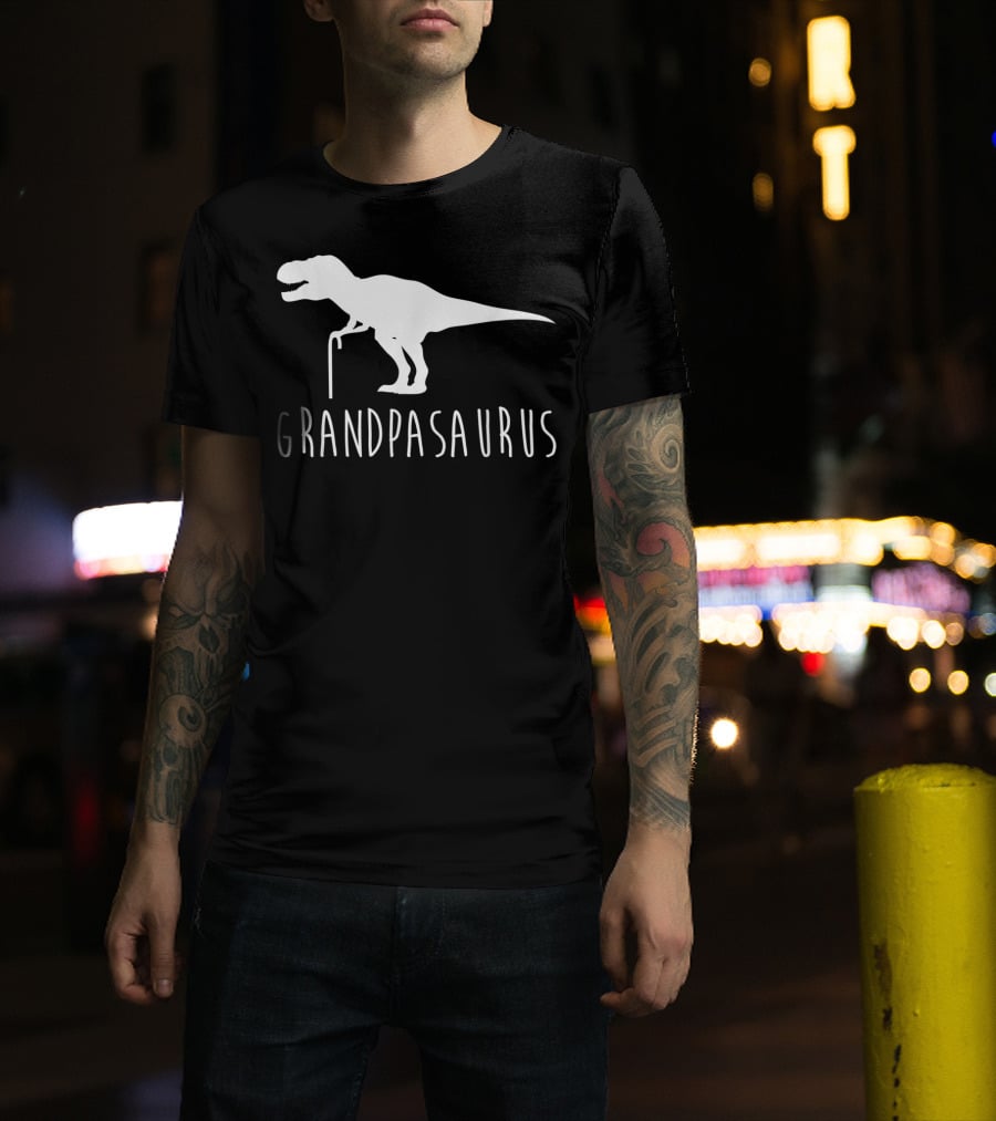 Grandpasaurus Lightweight Custom Ed Dinosaur Cane T-Shirt