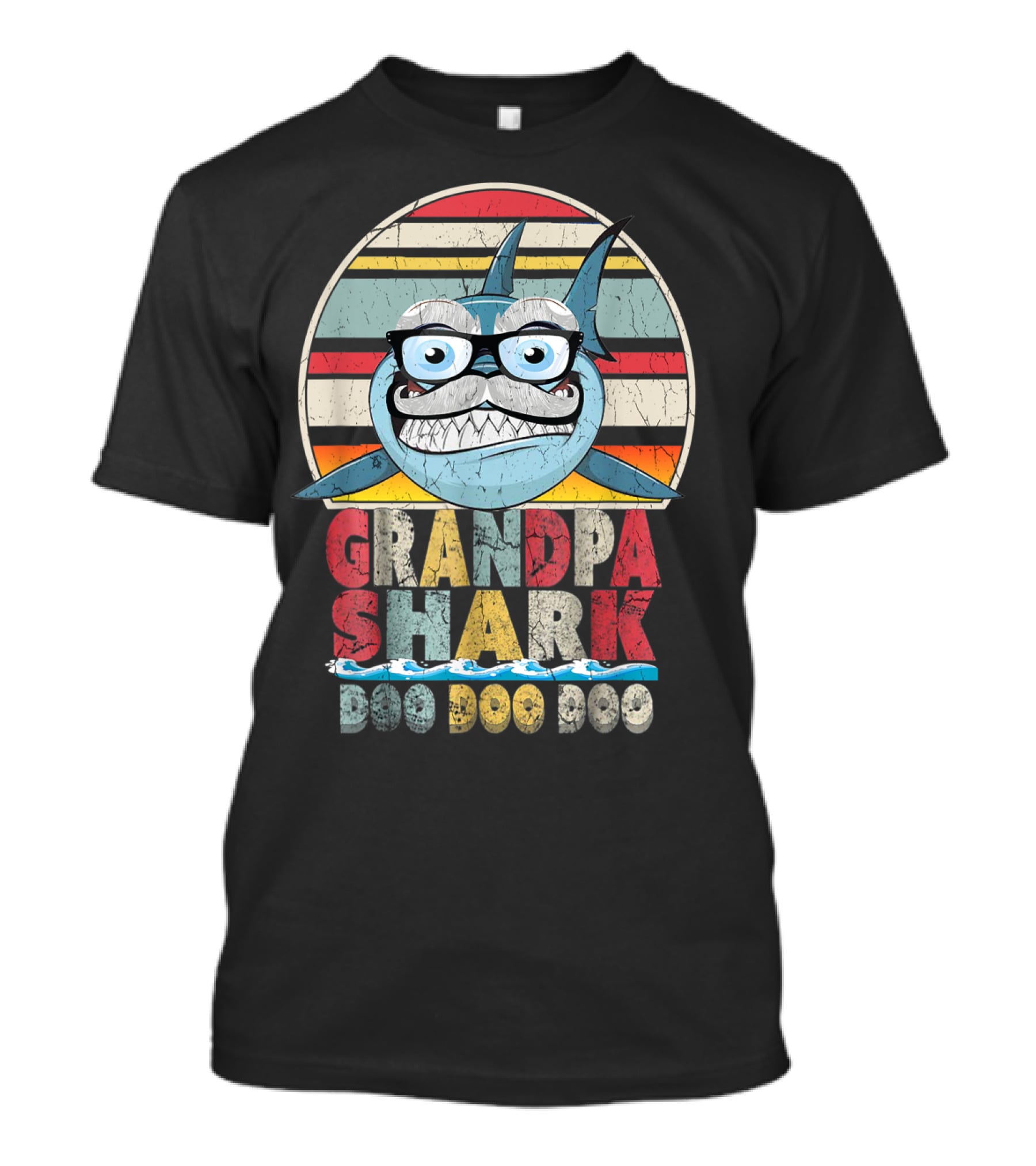 Grandpa Shark Doo Doo Doo Cute Vintage Fun T-Shirt