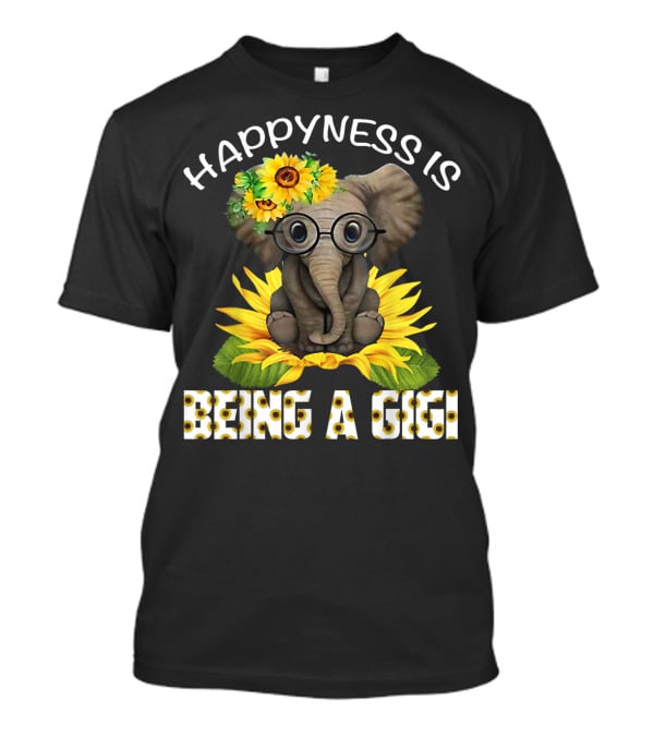 Happiness Is Being A Gigi Elephant With Sunflower Accessories T-Shirt