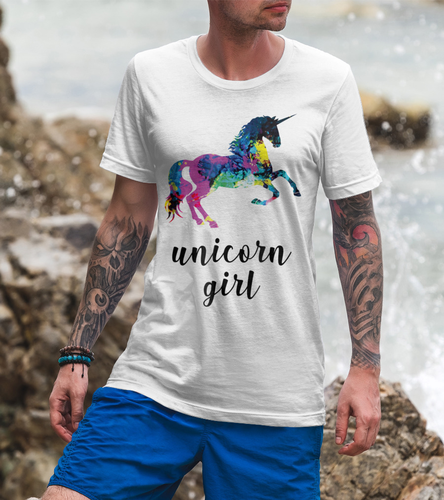 Unicorn Girl Magical Horse Girl Vibrant Colorful T-Shirt