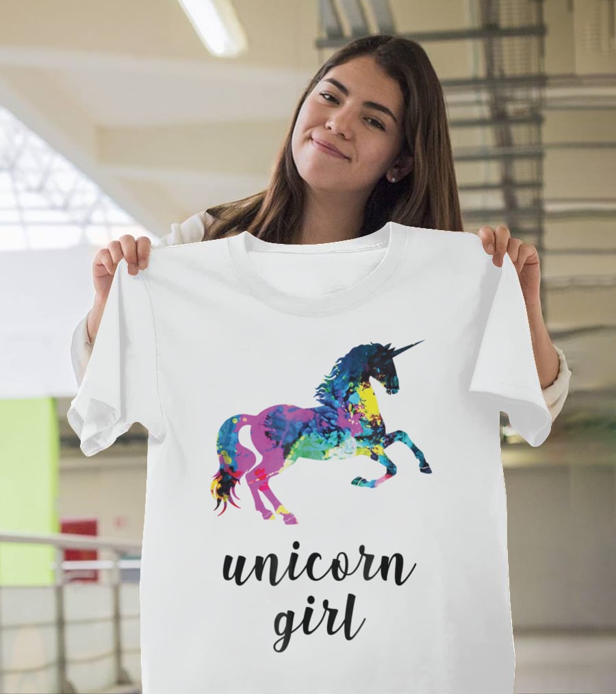 Unicorn Girl Magical Horse Girl Vibrant Colorful T-Shirt