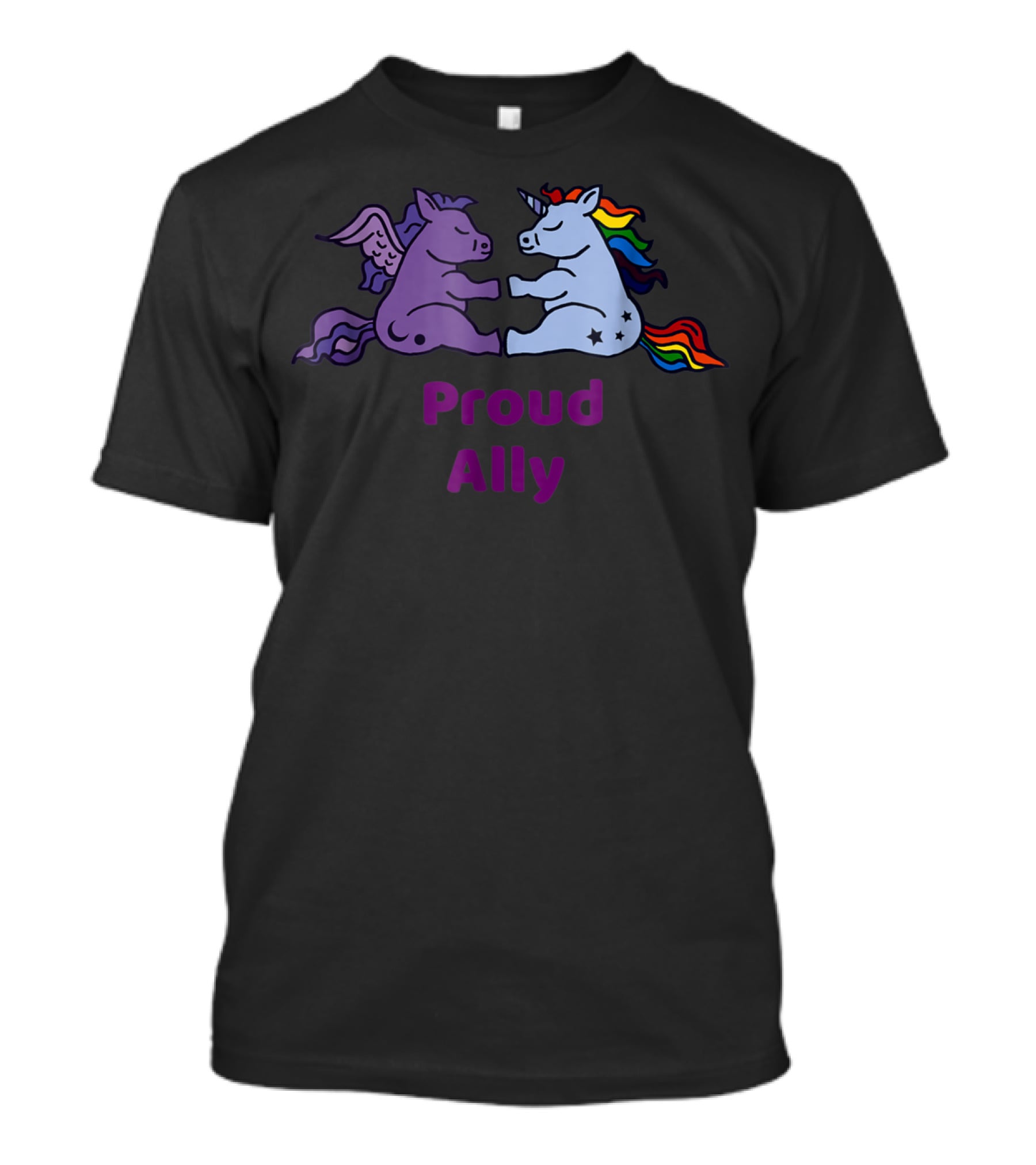 Proud Ally Cute Unicorn Winged Horse T-Shirt