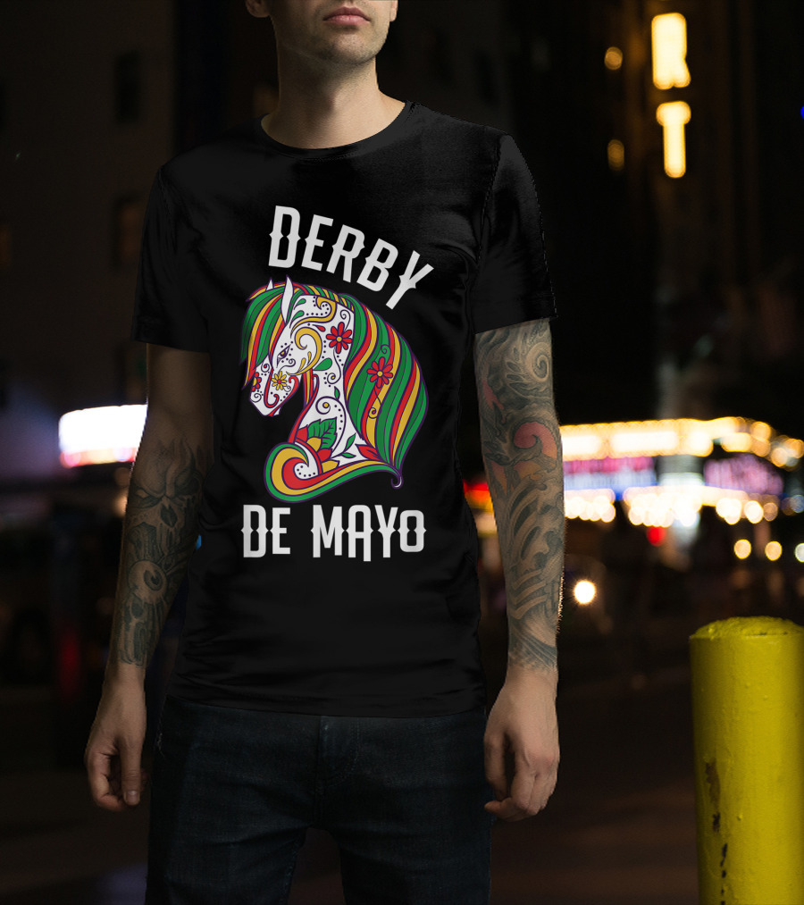 Derby De Mayo Colorful Floral Horse Art UF T-Shirt