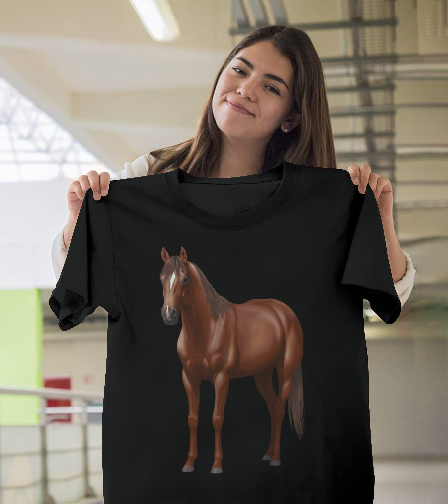 Dark Sorrel Chestnut Quarter Horse Stallion Majestic T-Shirt