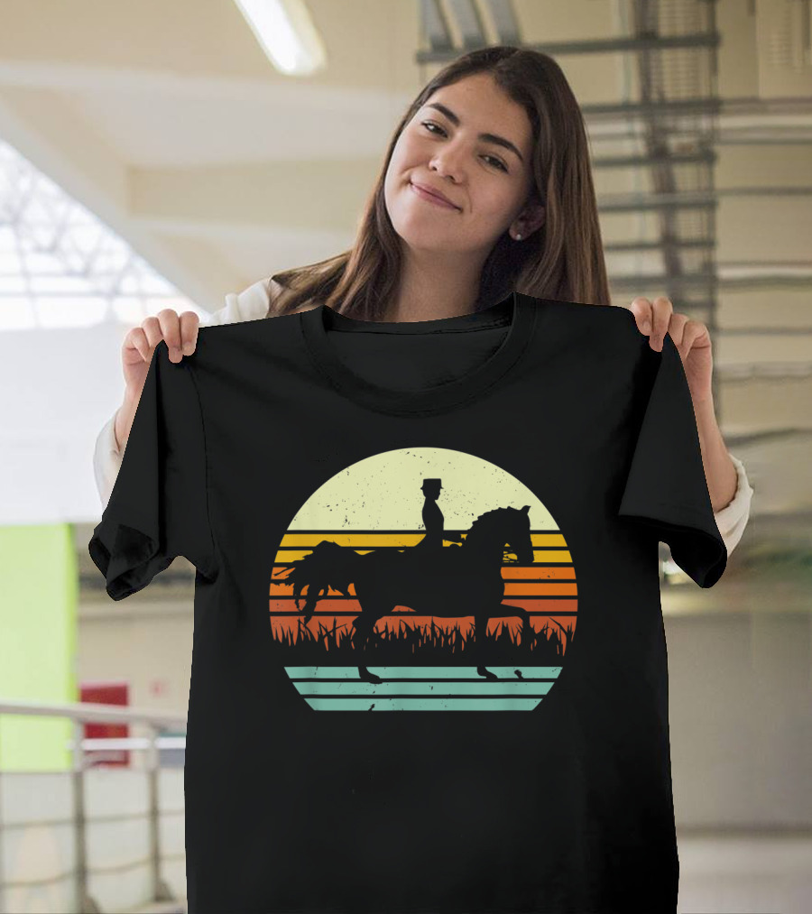 Dressage Rider Style Horse Sunset T-Shirt