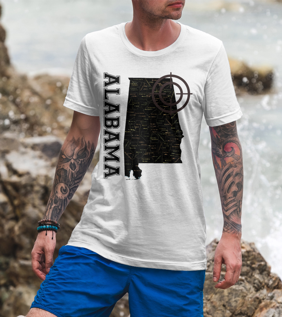Alabama Vintage Maps Classic With Counties And Target T-Shirt