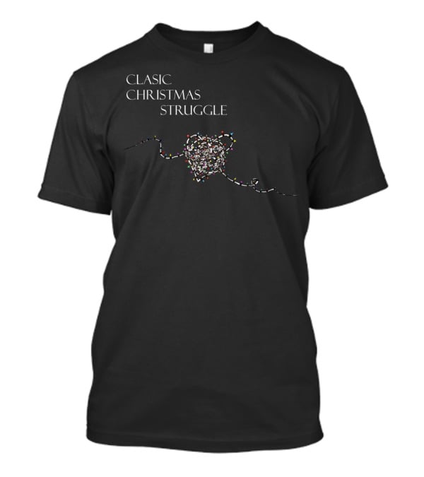 Clasic Christmas Struggle Tangled Lights T-Shirt