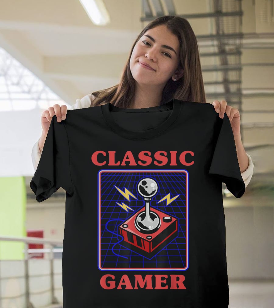 Classic Gamer Retro Joystick Electric Vibes T-Shirt