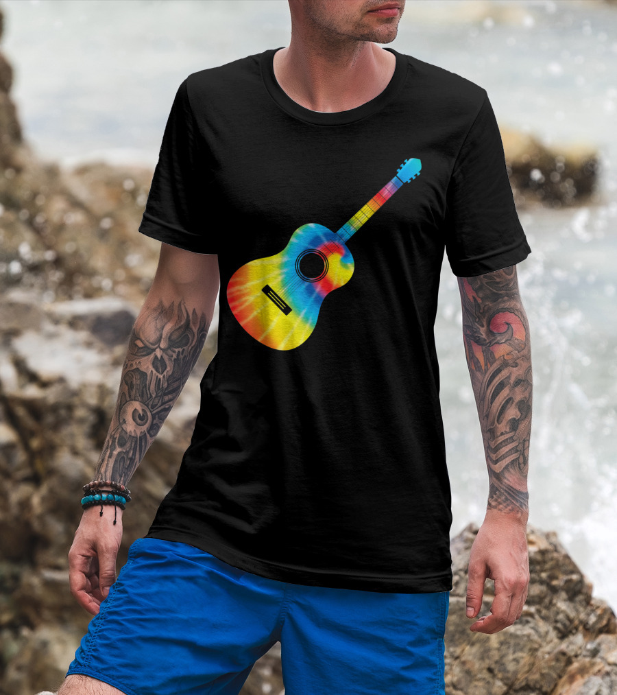 Classic Vintage Guitar Tie-Dye T-Shirt