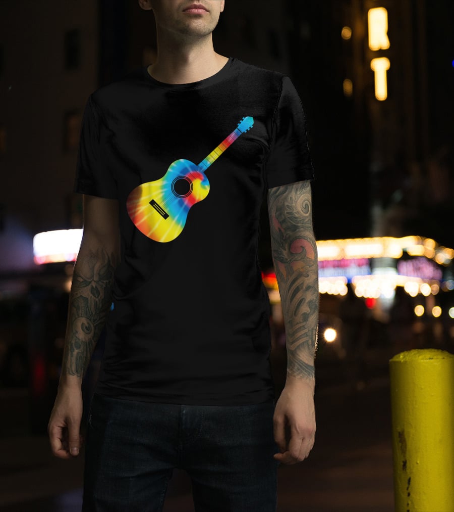 Classic Vintage Guitar Tie-Dye T-Shirt