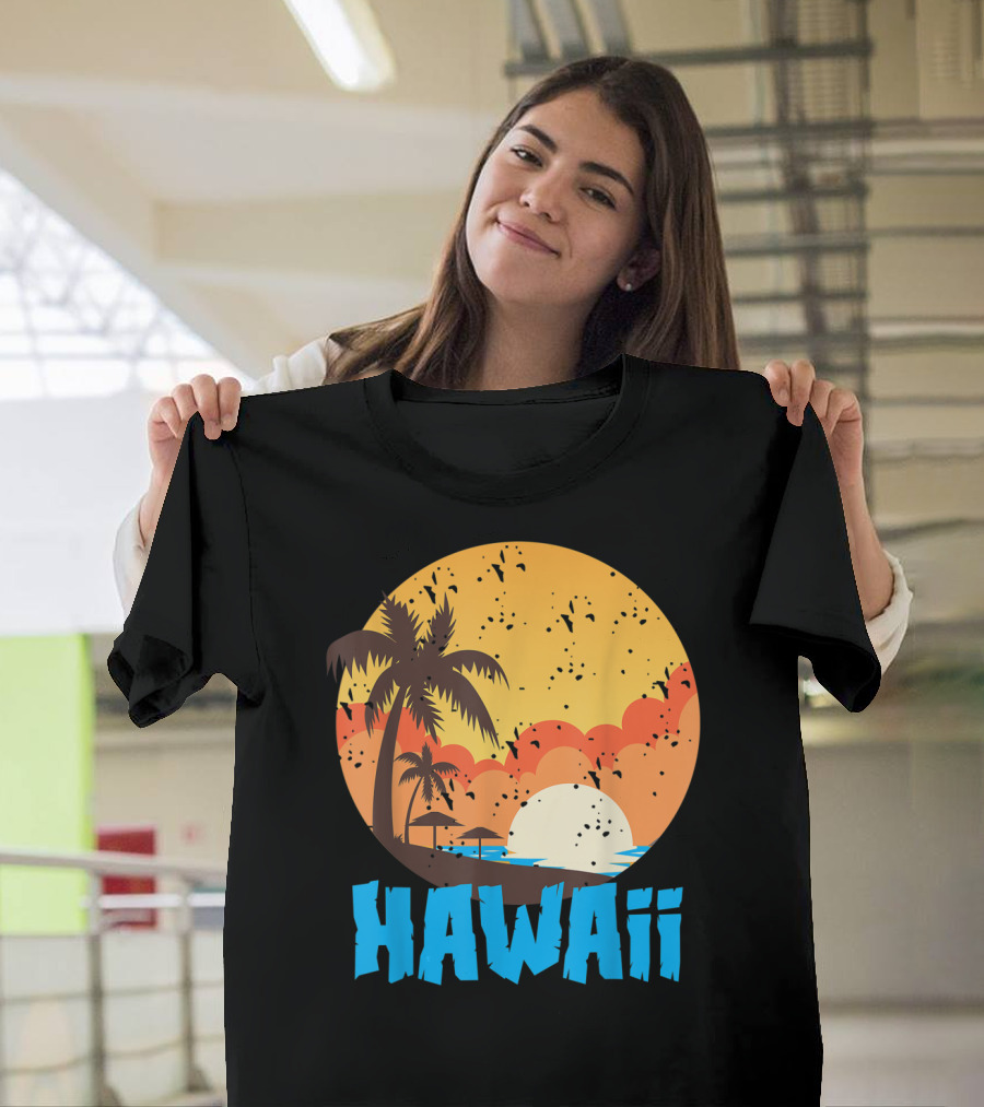 Hawaii Sunset Palm Beach T-Shirt