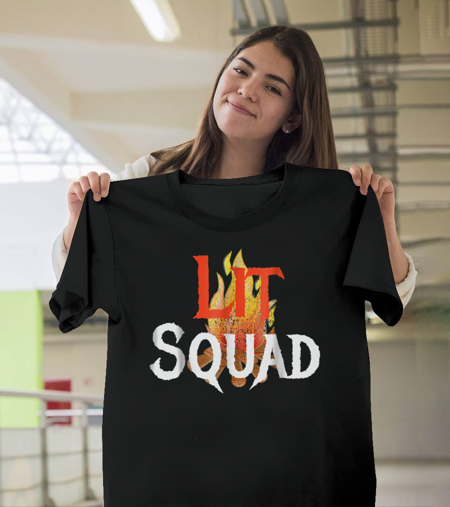 Lit Squad Fire Flames T-Shirt