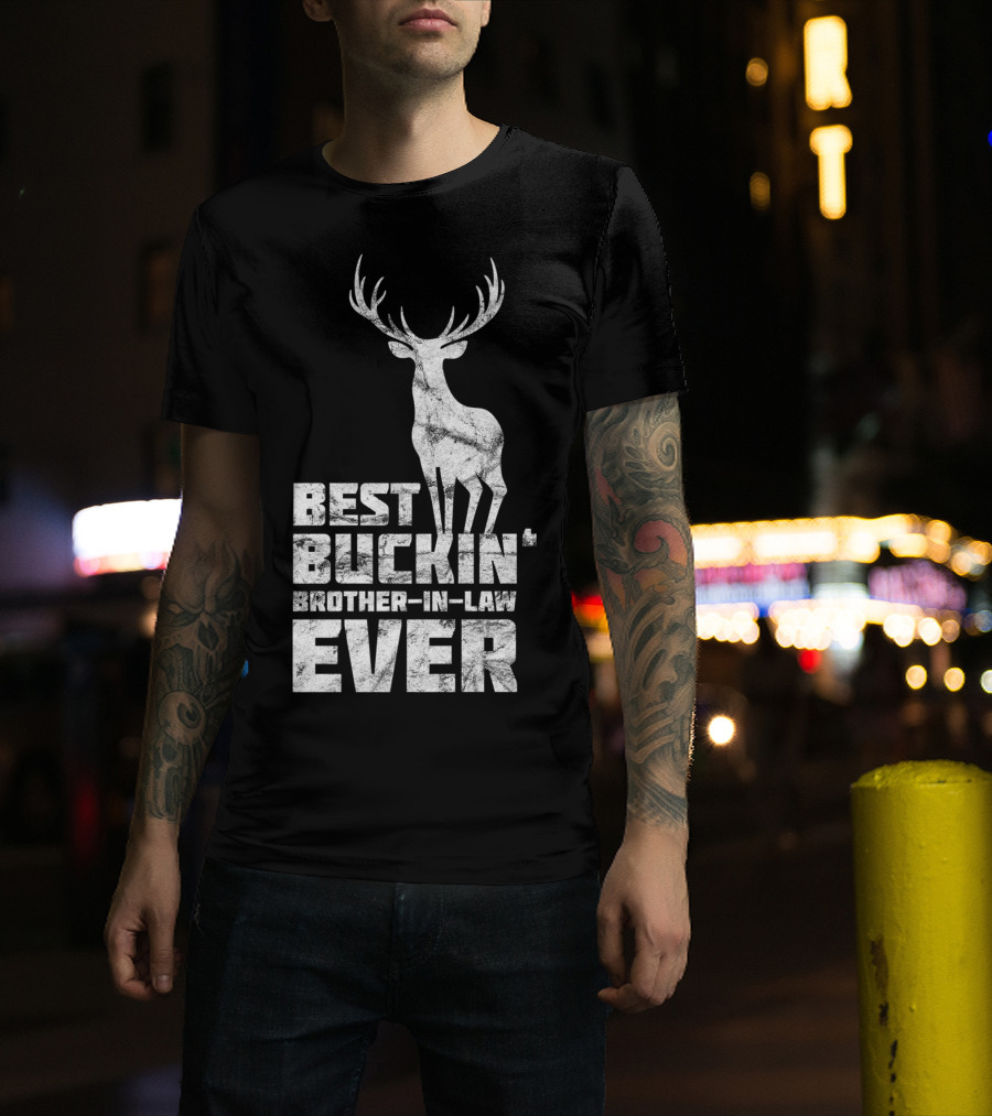 Best Buckin' Brother-in-Law Ever Mens Awesome Buck Deer T-Shirt