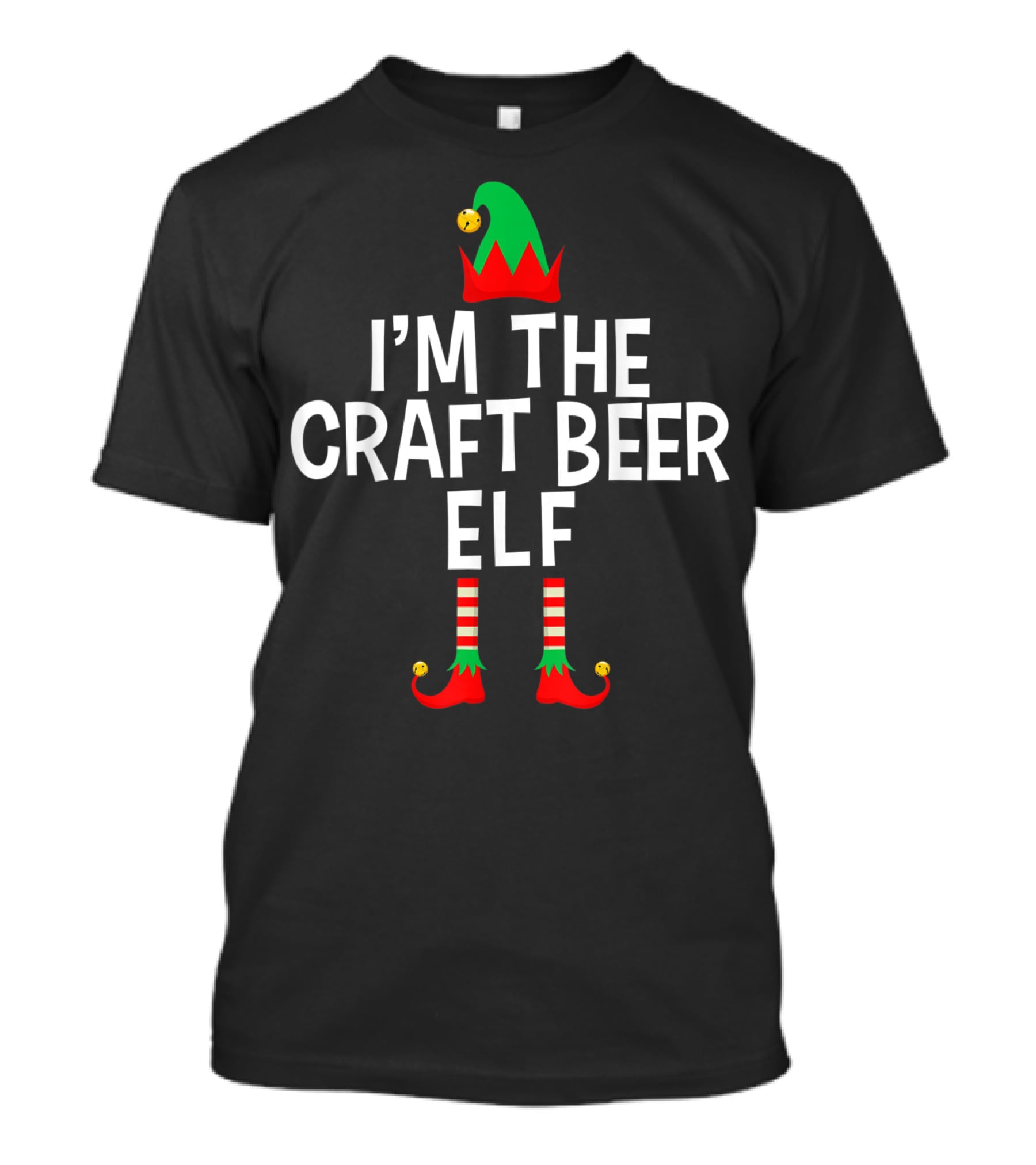 I'm The Craft Beer Elf Striped Elf Hat And Shoes T-Shirt
