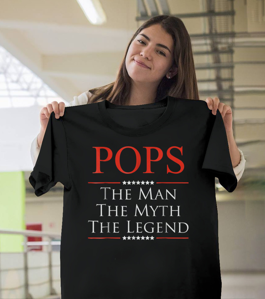 Mens Pops The Man The Myth The Legend Stars T-Shirt