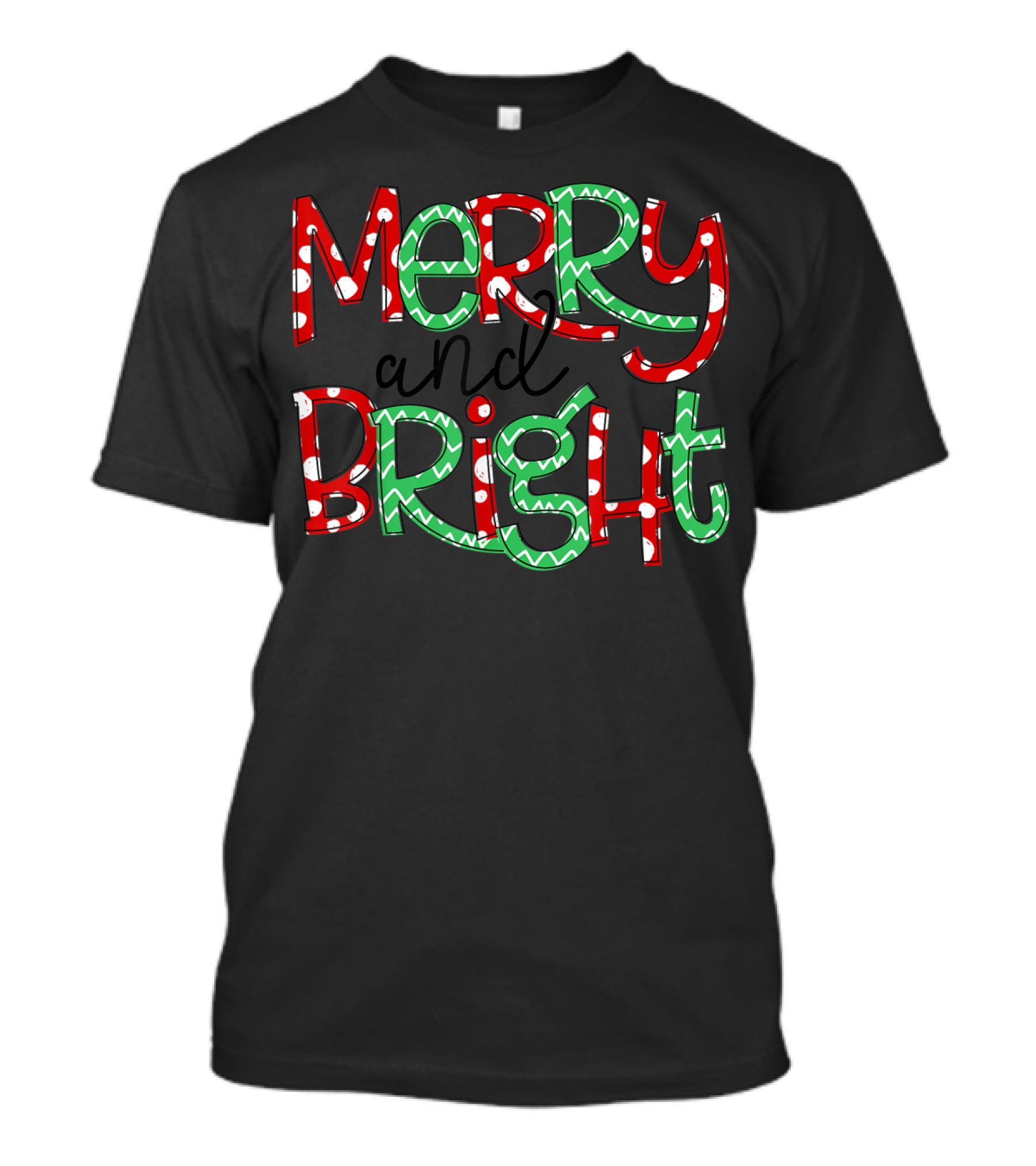 Merry And Bright Christmas Polka Dots T-Shirt