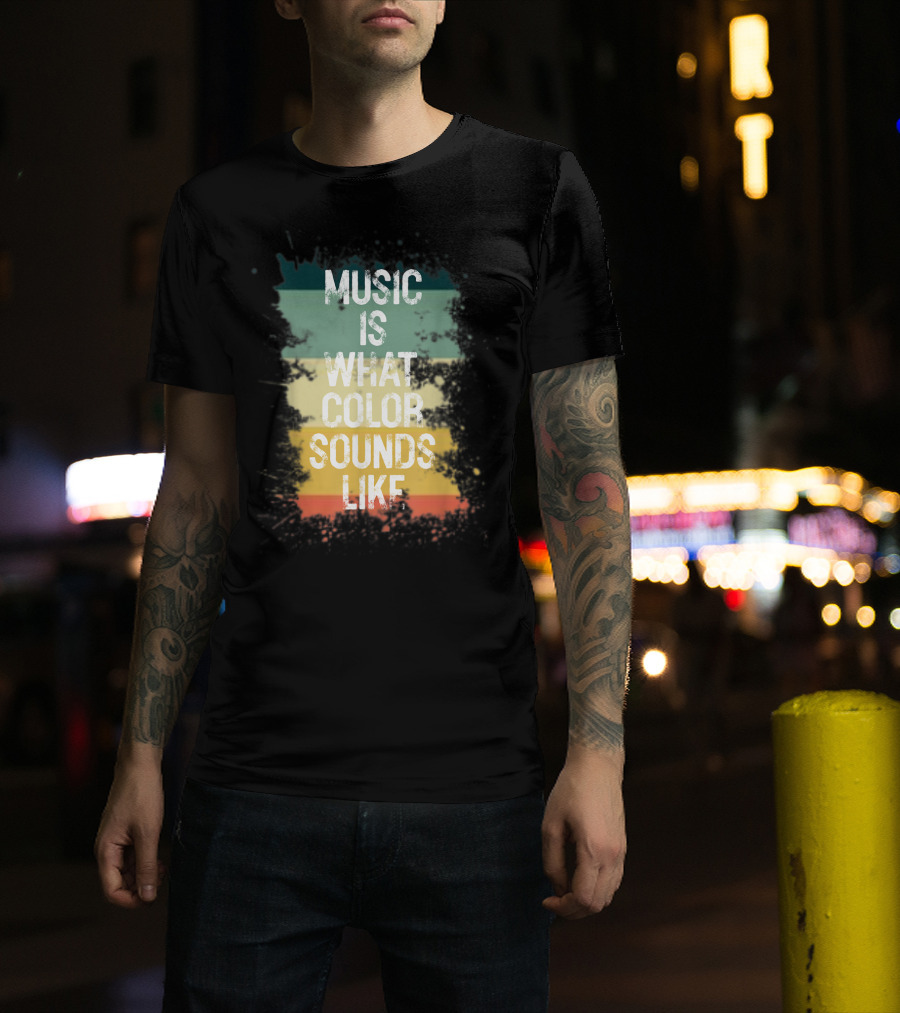 Music Is What Color Sounds Like Vintage Brush Strokes T-Shirt