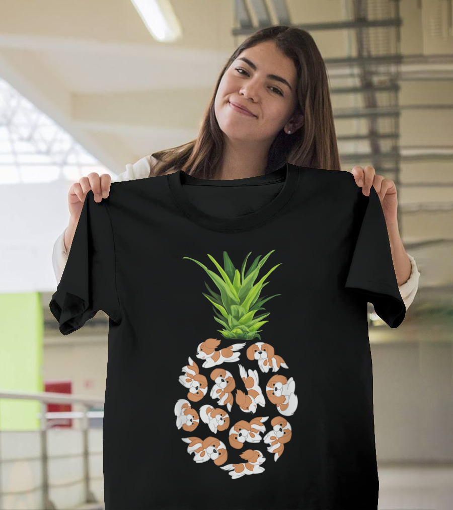 Pineapple Cavalier King Charles Spaniel Summer Pups T-Shirt