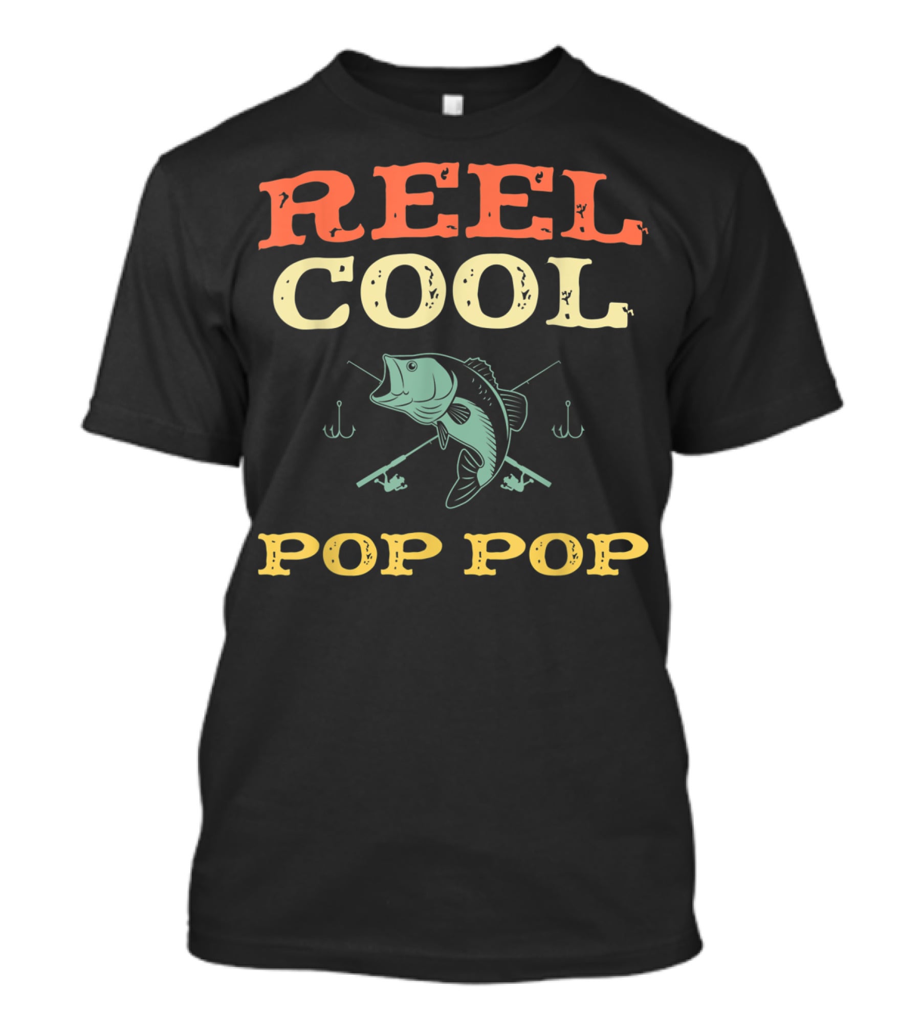Reel Cool Pop Pop Fishing Bass Hooks T-Shirt