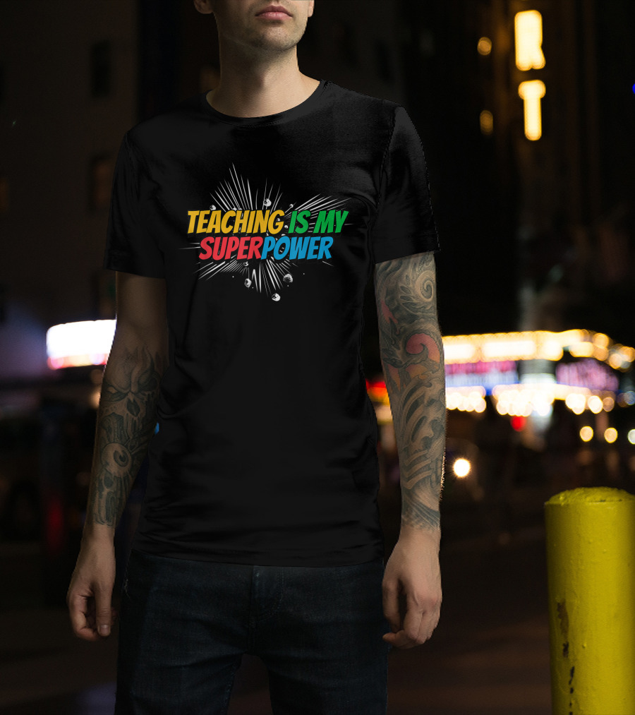 Teaching Is My Superpower Comic Burst T-Shirt