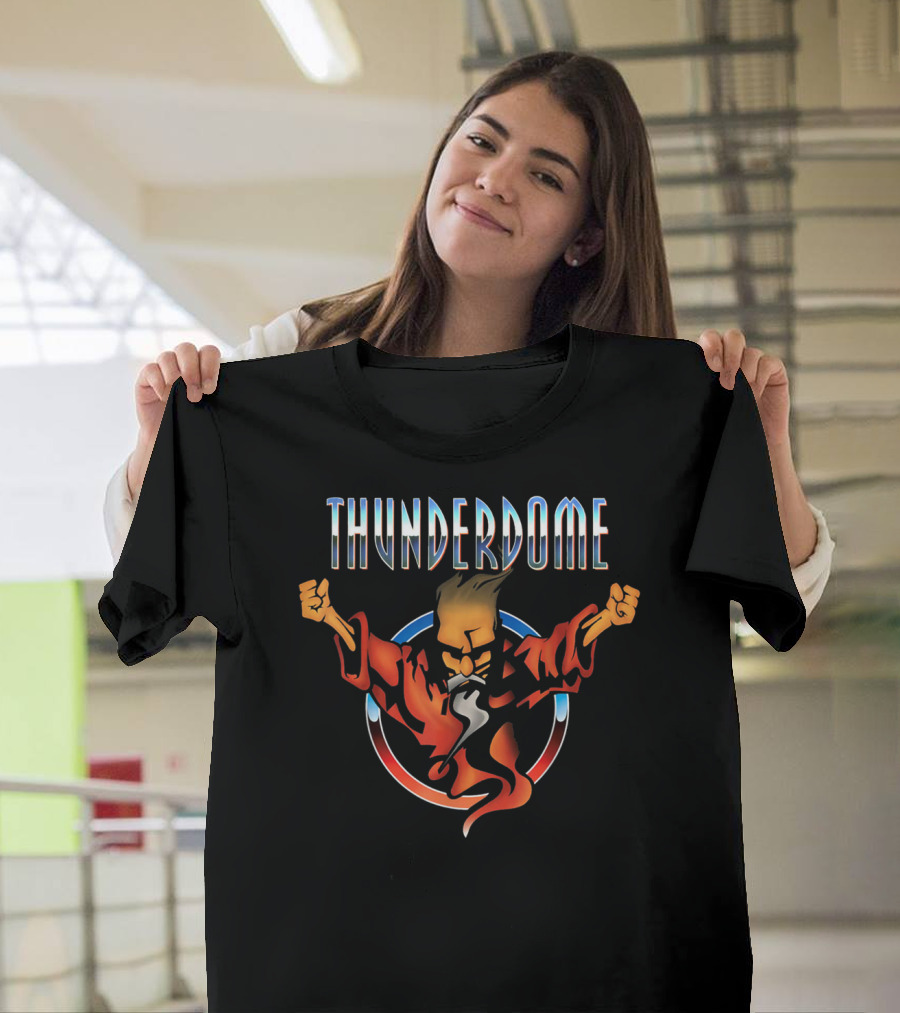 Thunderdome Navy And Inferno Fist Raised Character T-Shirt