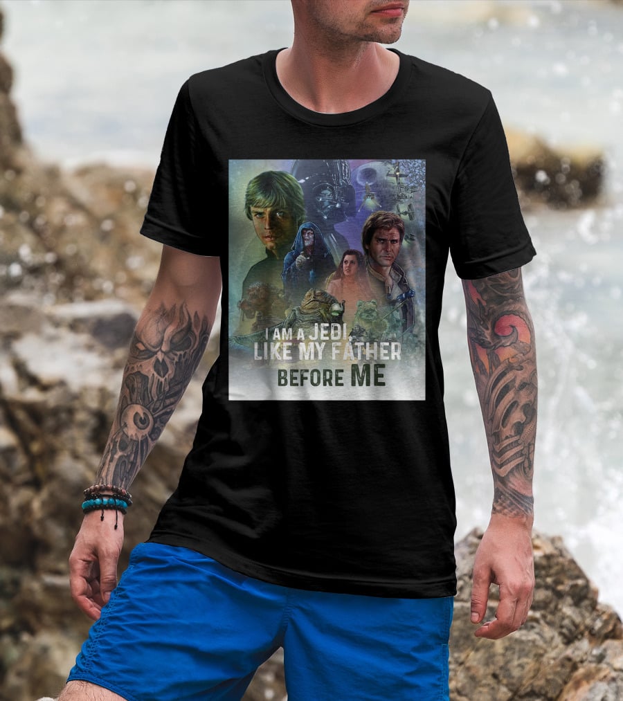 I Am A Jedi Like My Father Before Me Star Wars Celebration Return Of The Jedi Mural T-Shirt