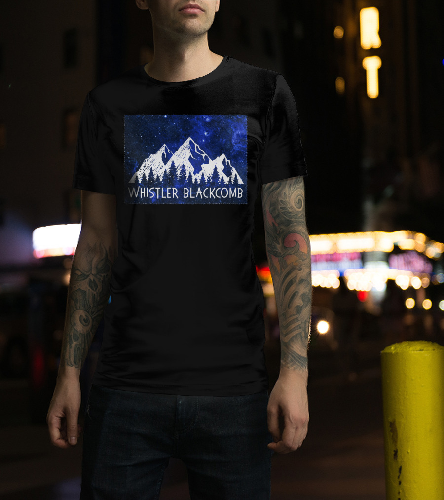 Whistler Blackcomb Mountain Scenic Starry Sky Forest T-Shirt