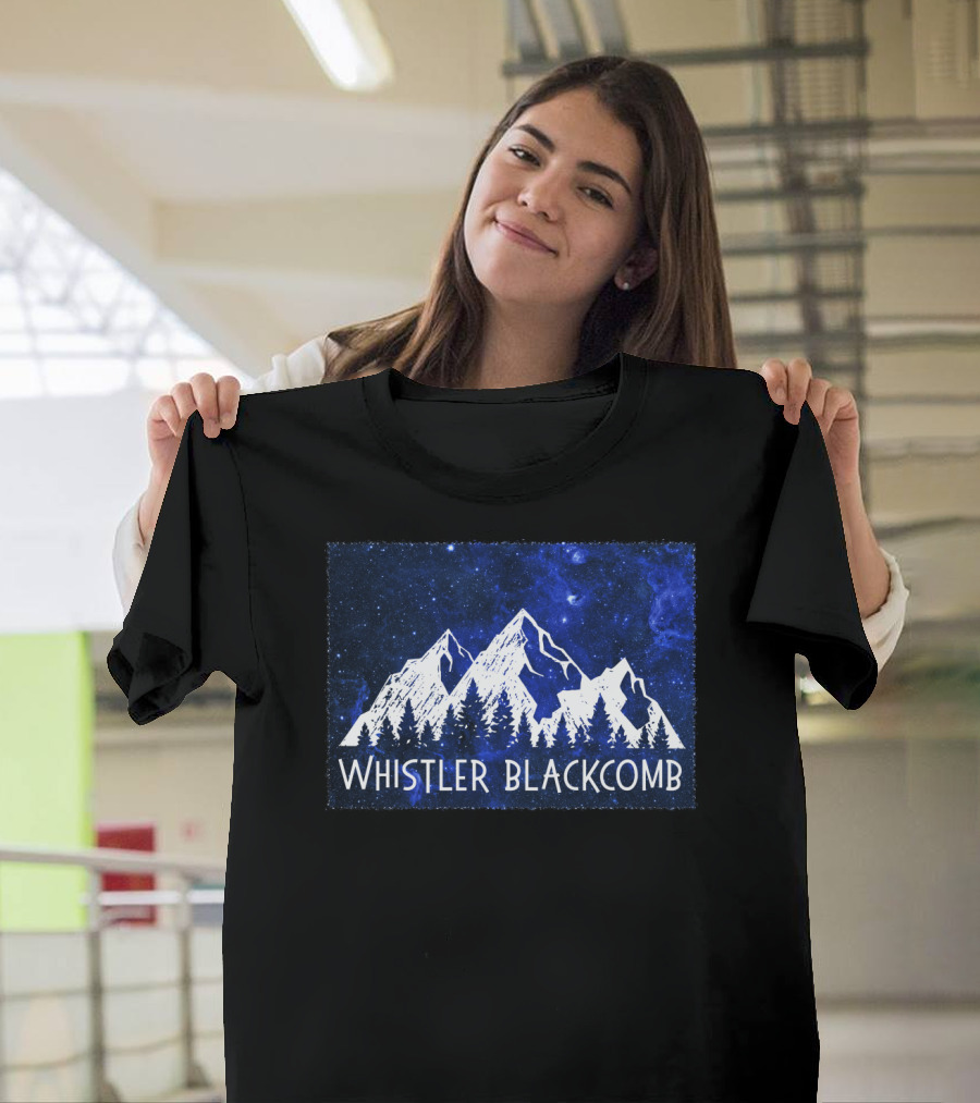 Whistler Blackcomb Mountain Scenic Starry Sky Forest T-Shirt