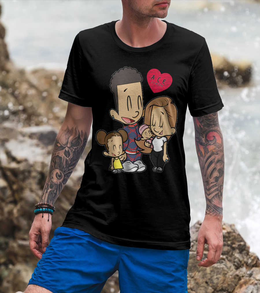 ACE Cartoon Family Merch Heart T-Shirt