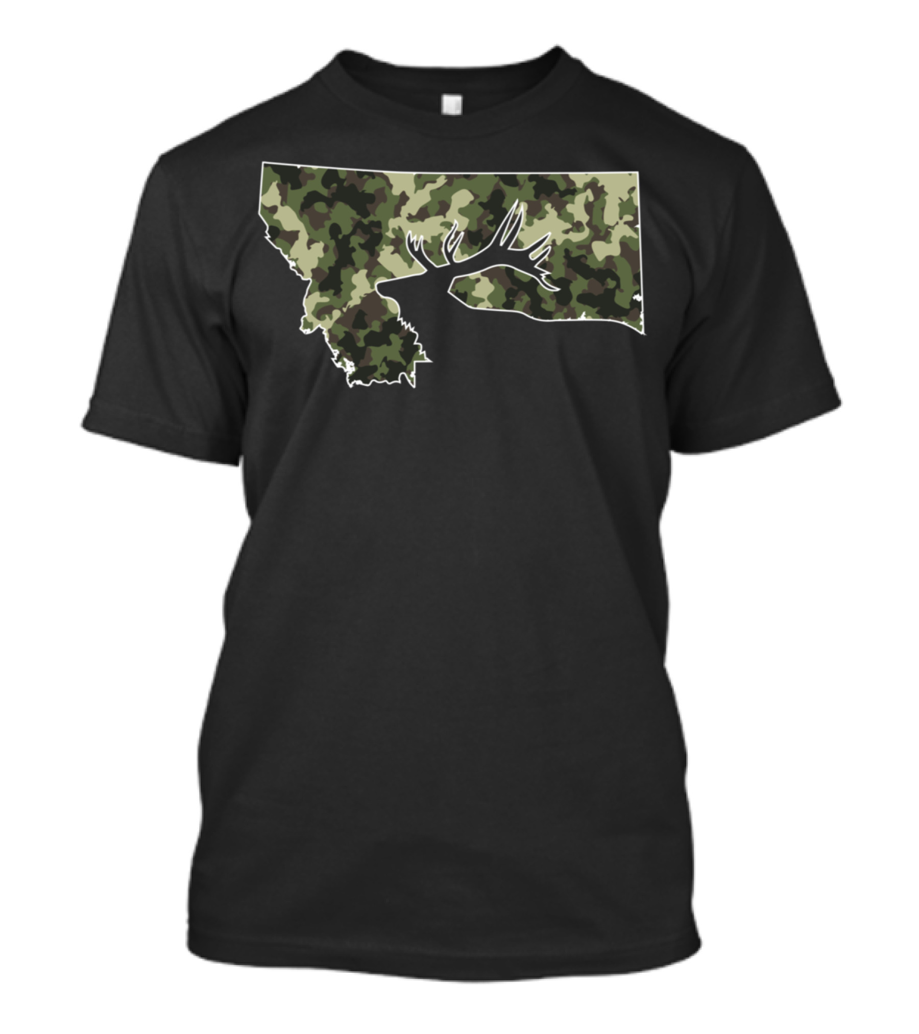 Camouflage Montana State Elk Hunting T-Shirt