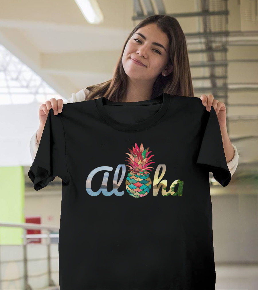 Aloha Hawaii Pineapple Coral Mermaid T-Shirt