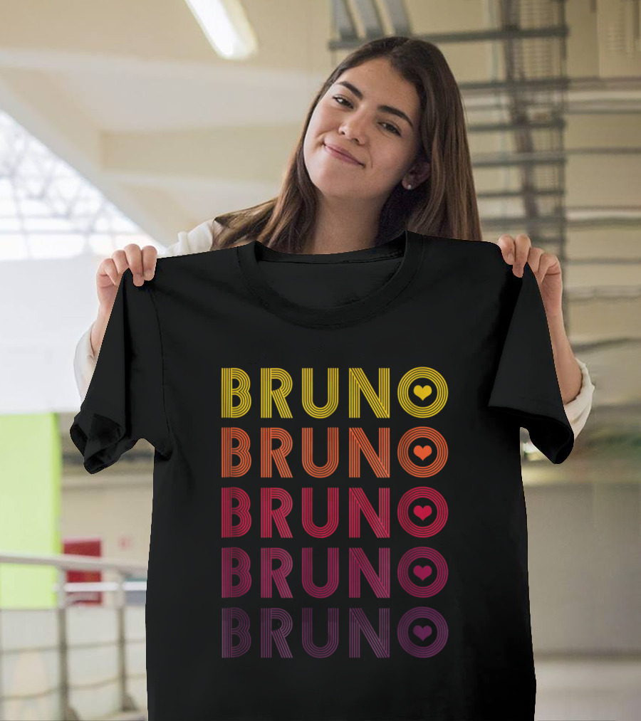 Bruno Lover Heart Gradient Retro T-Shirt