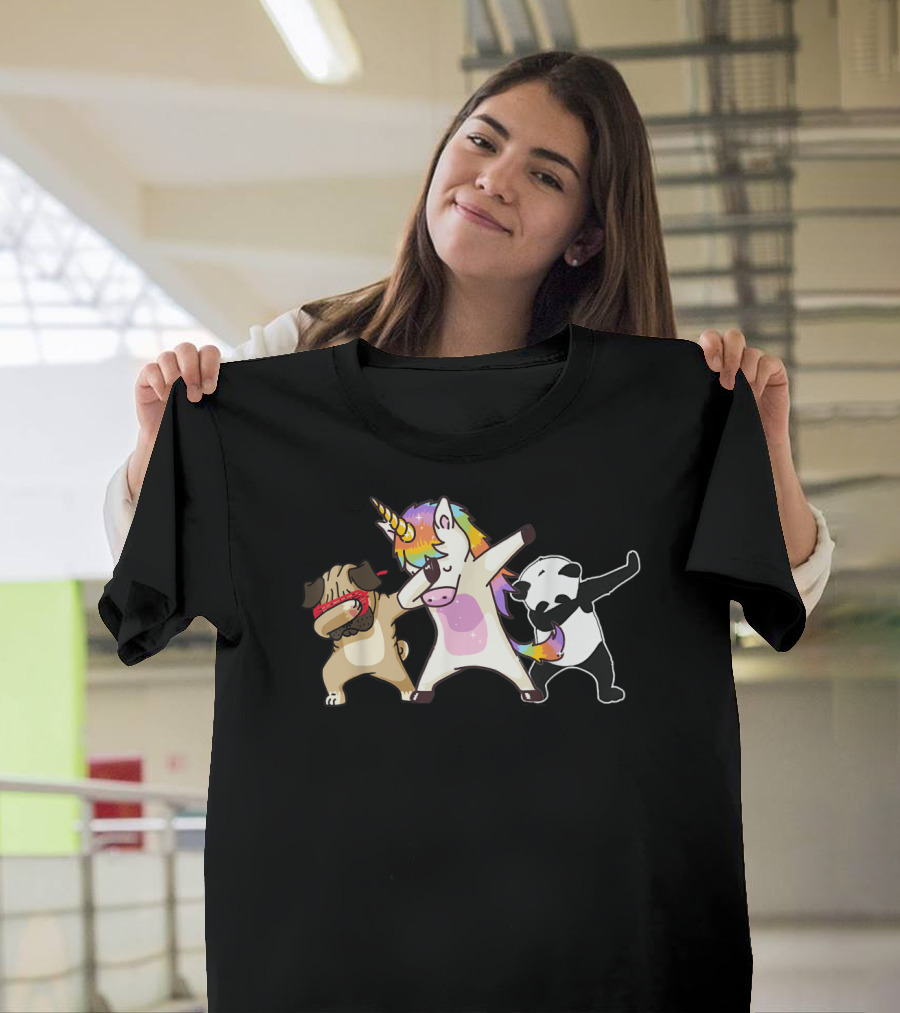 Team Unicorn Panda Pug Dab Birthday Dabbing T-Shirt